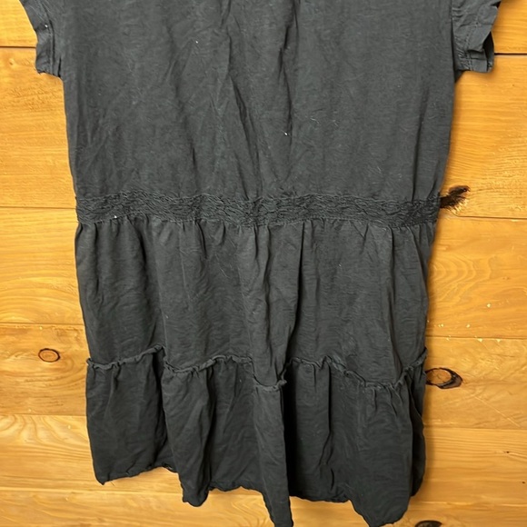 Odd Molly Womens Trilayer tunic dress black mini event 2/Md wedding short sleeve - Picture 9 of 9